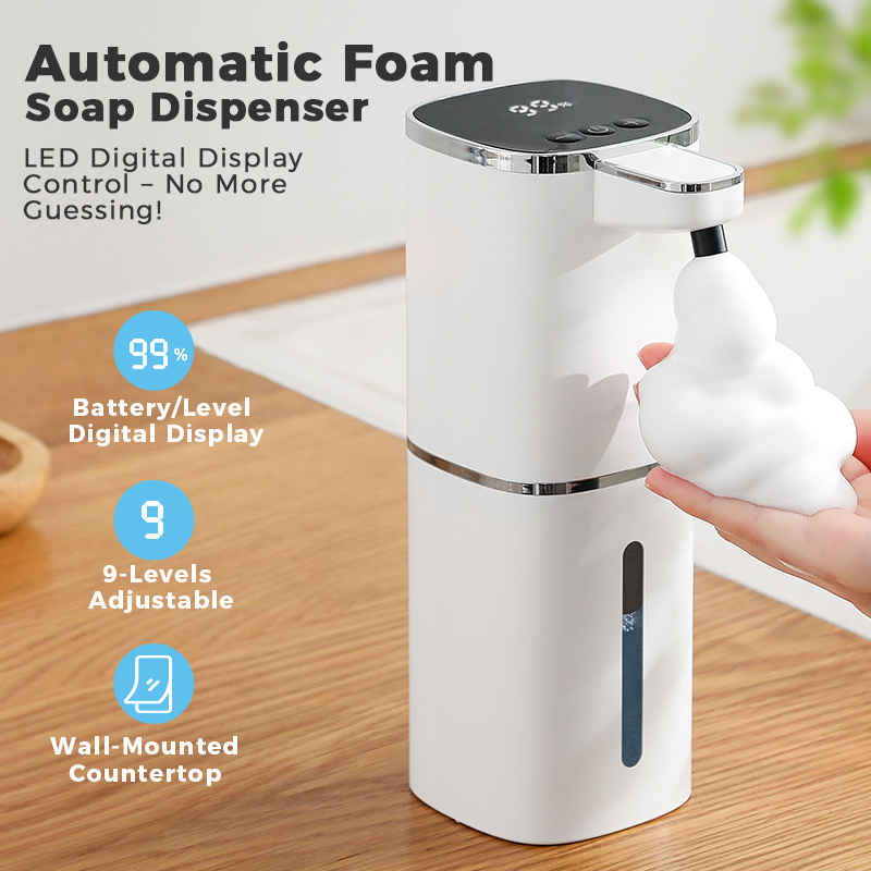 Soap Making Foam - 自動センサーソープディスペンサー、泡状手洗い装置、ポータブルソープボトル、380mlソープ分配装置、浴室用