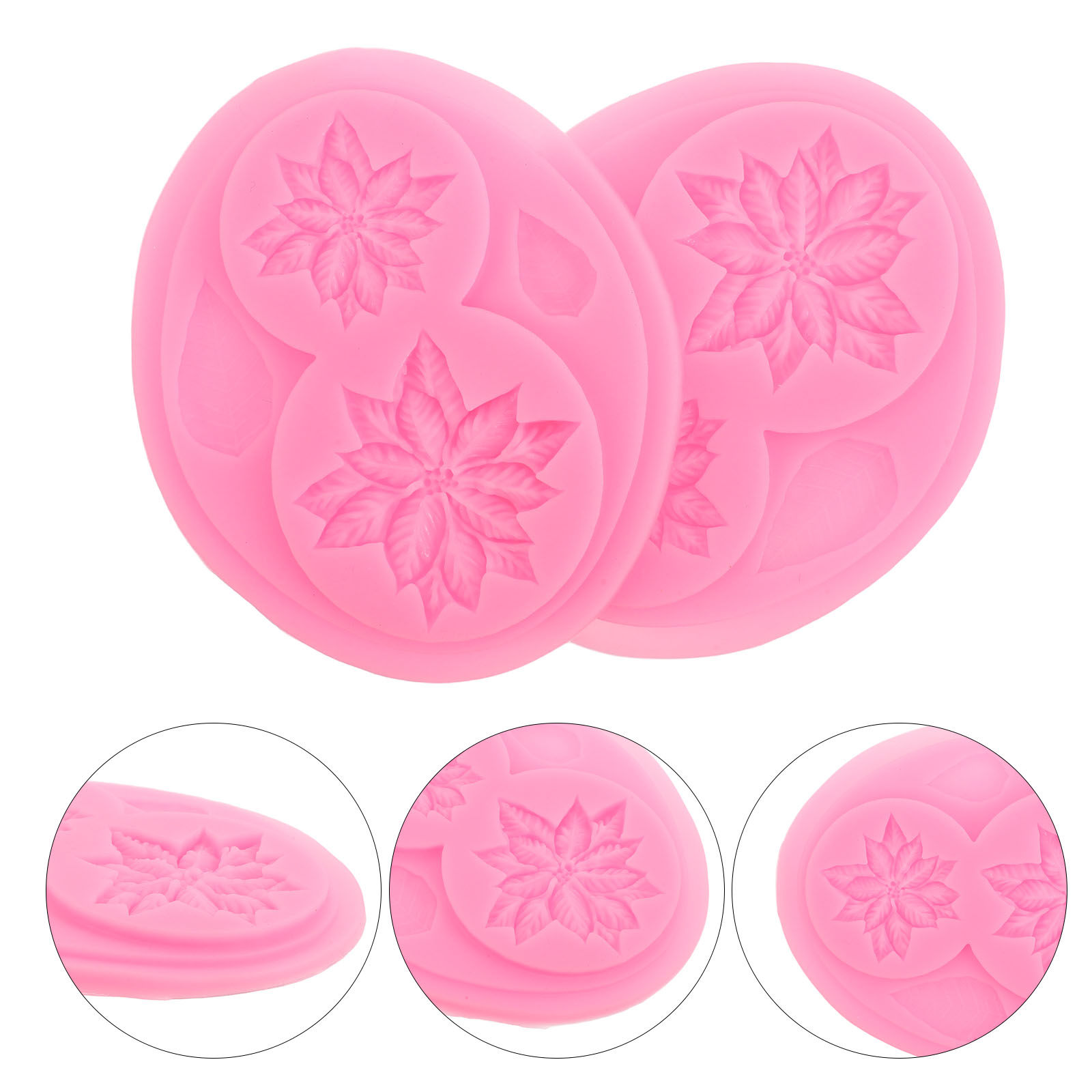 Soap Making Silicone Molds - ケーキデコレーション、チョコレートフォンダン、デザートモールディング、ベーキング、冷凍、レジン、石鹸作り用の花柄シリコンモールド2個セット