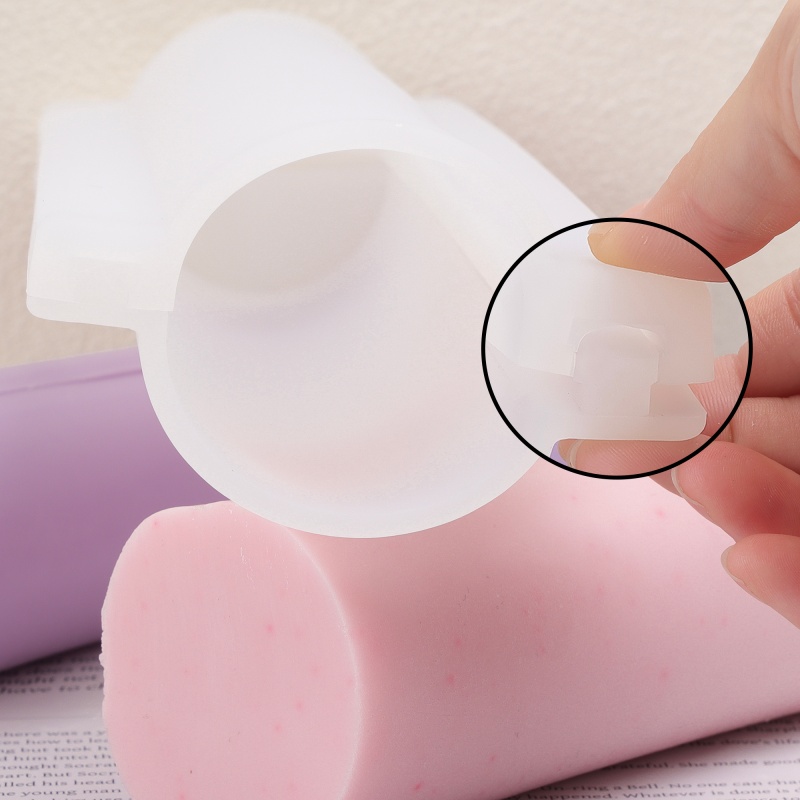 Soap Making Home - ロングハート型シリコンソープローフモールド、丸型ソープチューブ作成用品、DIY手作り石鹸バー、ロマンチックな家の装飾用モールド