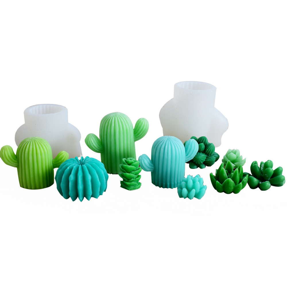 Soap Making Hobby - DIY多肉植物サボテンキャンドル製作、石膏工芸、彫刻、インテリア、家の装飾用のシリコンモールド