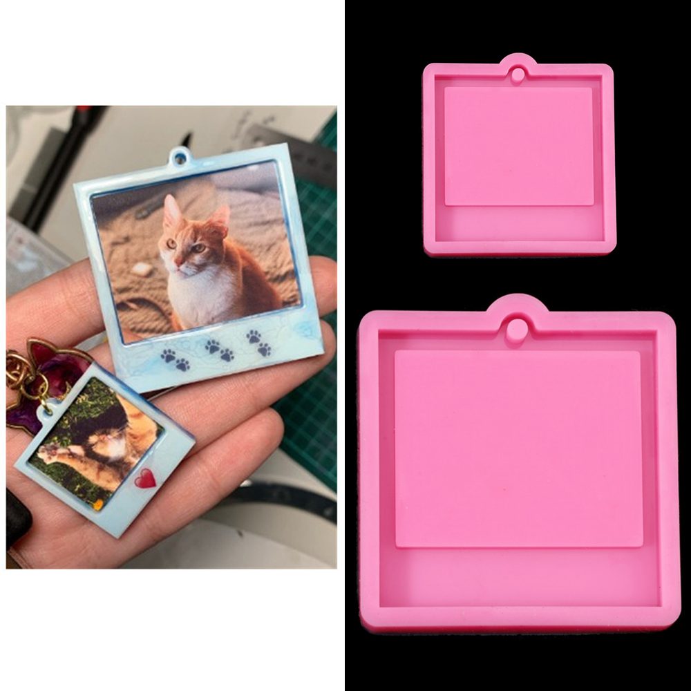 Soap Making Silicone Molds - フォトフレームエポキシ樹脂キーホルダー型猫犬タグペンダントシリコーン型 DIY 鋳造工芸品ジュエリーメイキングアクセサリー