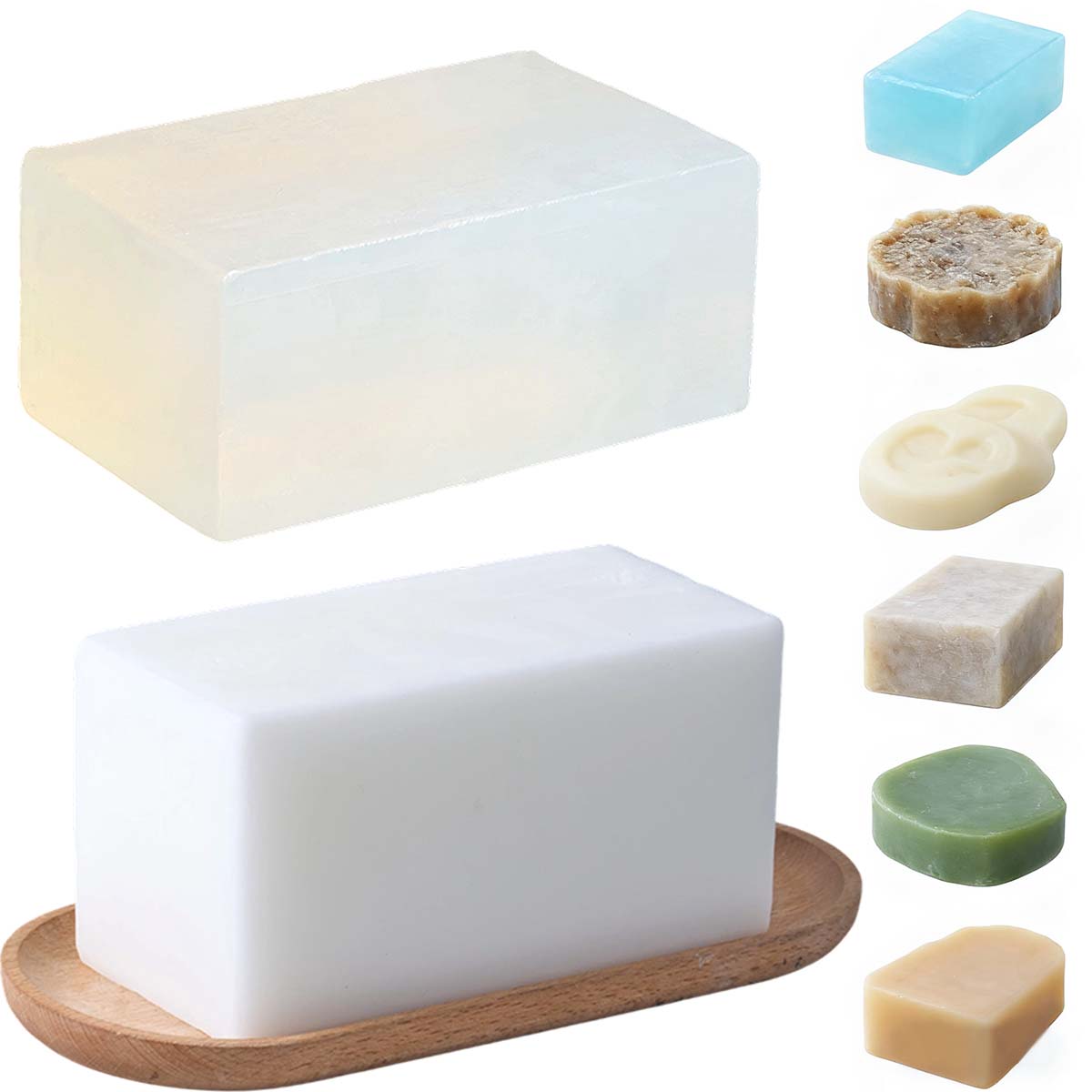 Soap Making Base - 1000g クリアホワイトソープベース DIY 手作りアロマセラピーソープ原料 グリセリン バスフォームバタークラフト製作用品