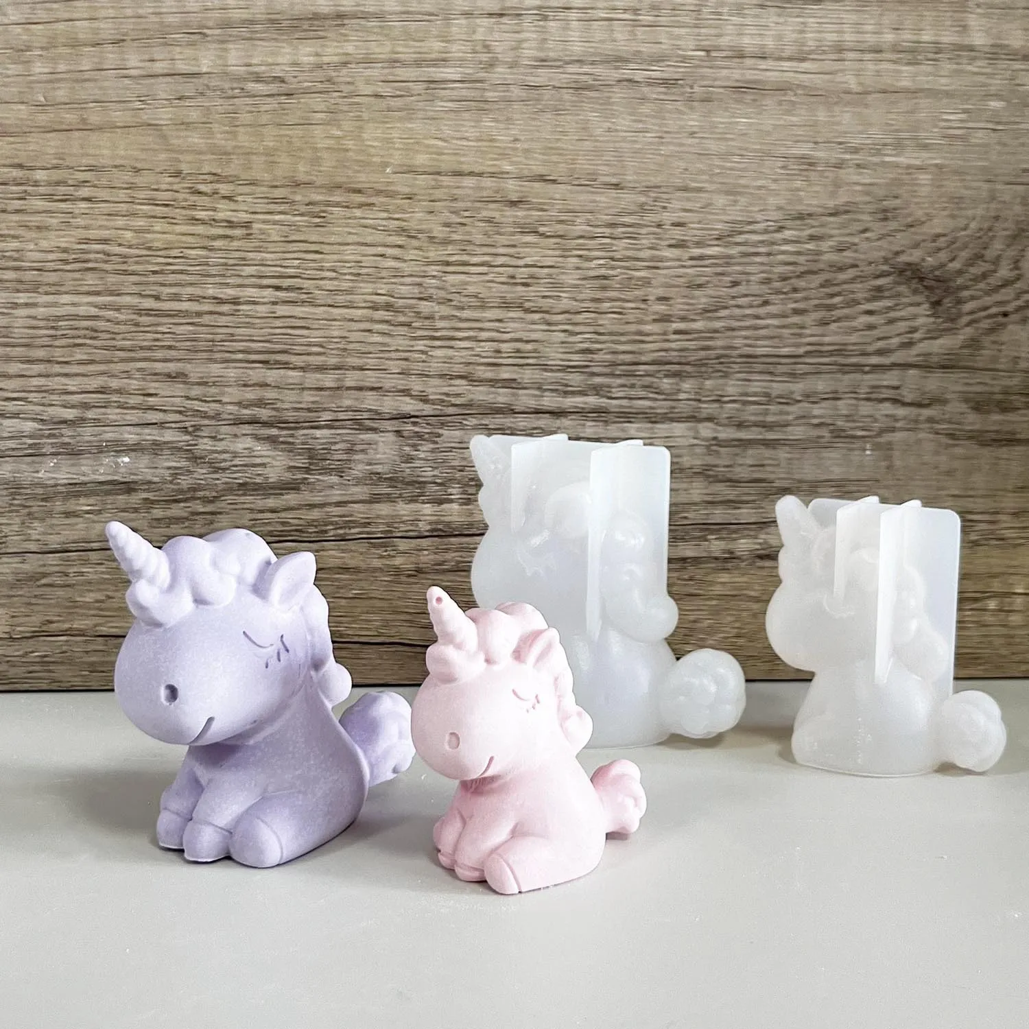 Soap Making Equipment - 3D 幾何学的なシリコーンユニコーン猫鹿クマ型ソープキャンドルメイク粘土石膏樹脂クラフトモールドケーキ装飾ベーキングツール