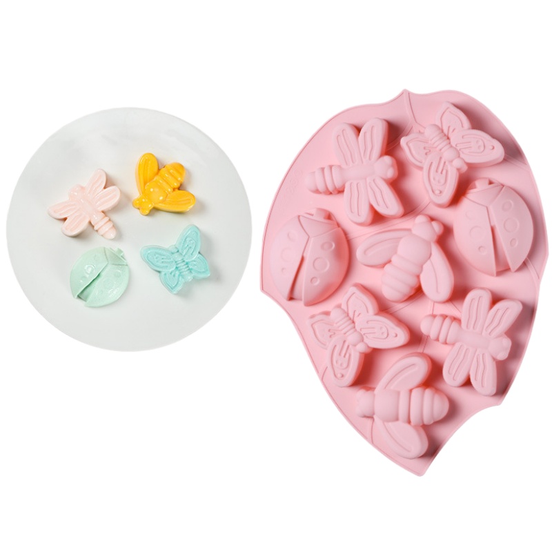 Soap Making Kit Amazon - 8穴昆虫蝶シリコンチョコレート型蜂ケーキビスケットゼリー焼き型DIY石鹸キャンドル作りセットアイスキューブトレイギフト