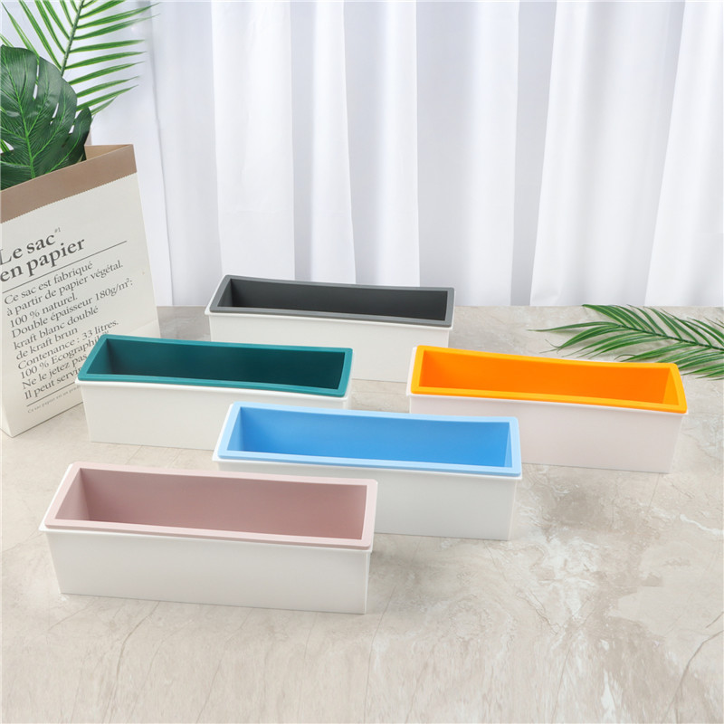Soap Making Kit For Beginners - プラスチックボックス + シリコーンインナーサポート石鹸型 1200 ミリリットルムースケーキ石鹸型 DIY