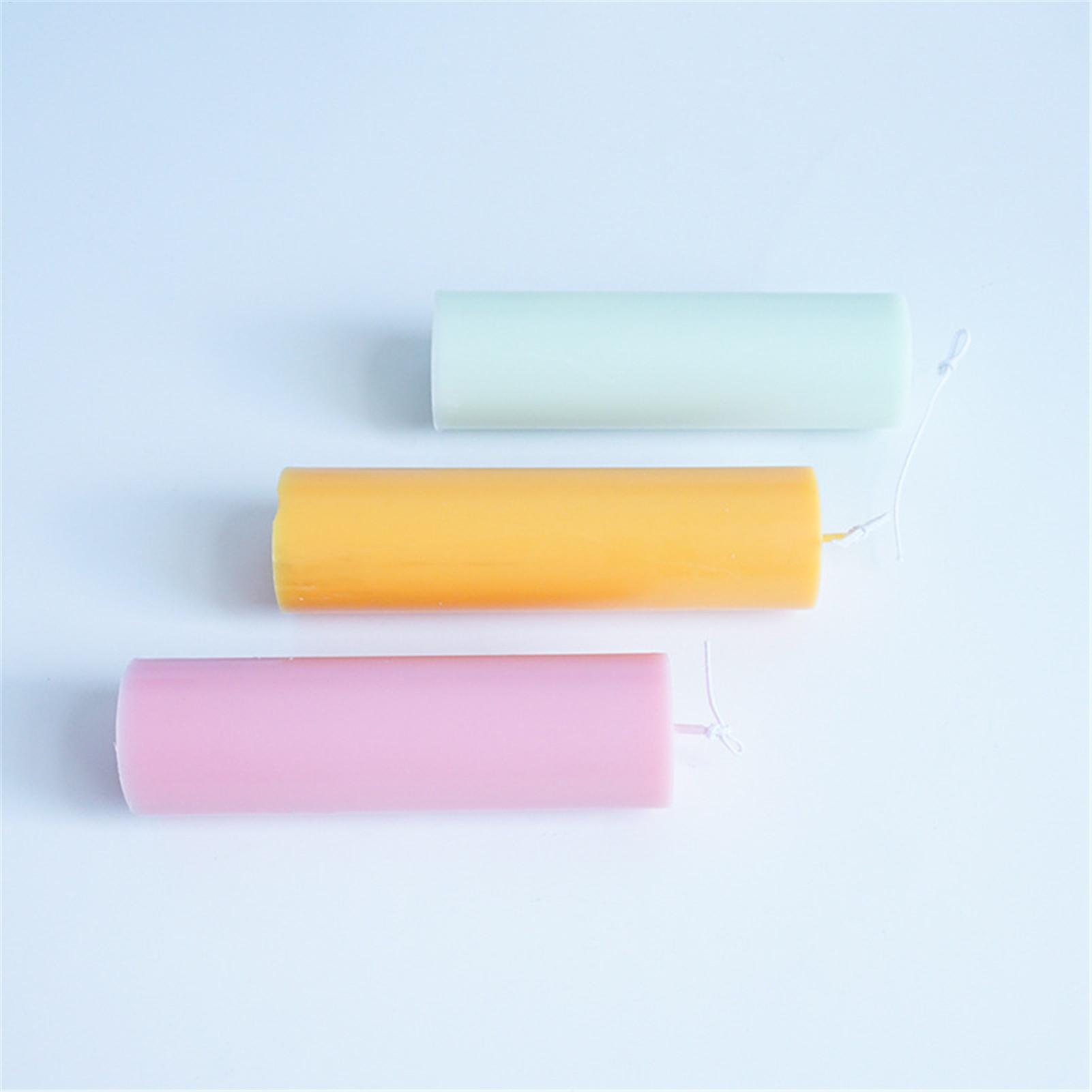 Soap Making Scents - シリンダーキャンドル型 4.4x17.6cm シンプルな幾何学模様のアロマキャンドルプラスチック型 石鹸型 花型キャンドル作り用