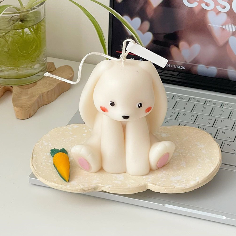 Soap Making Home - ウサギの形をしたシリコンキャンドル型,かわいい3Dウサギ,動物の石膏,樹脂石鹸,消耗品,家の装飾,結婚式の贈り物