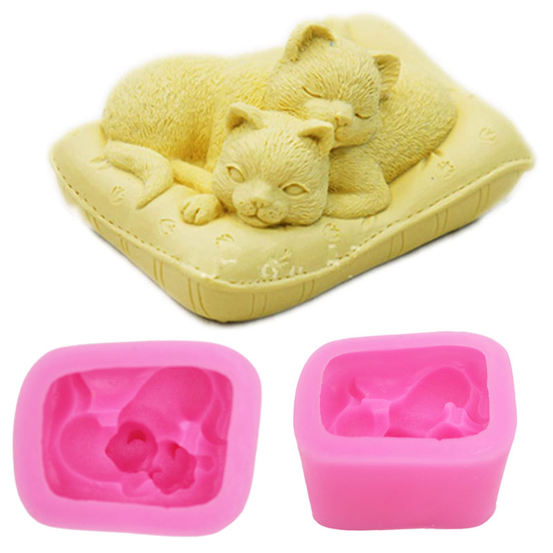 Soap Making Art - ノンスティックシリコーン猫型 3Dシリコーン石鹸金型diyクラフトアートシリコンソープモールド金型作る石鹸クラフトモールドdiy手作り