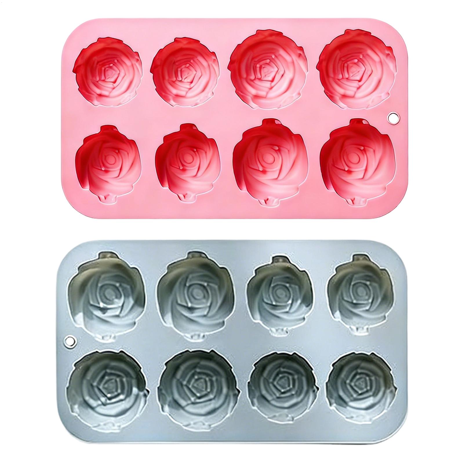 Soap Making Home - 8穴ローズフラワーシリコンモールド手作り石鹸キャンドルシリコンモールドDIYケーキチョコレートベーキングツールアイスキューブ製造用型