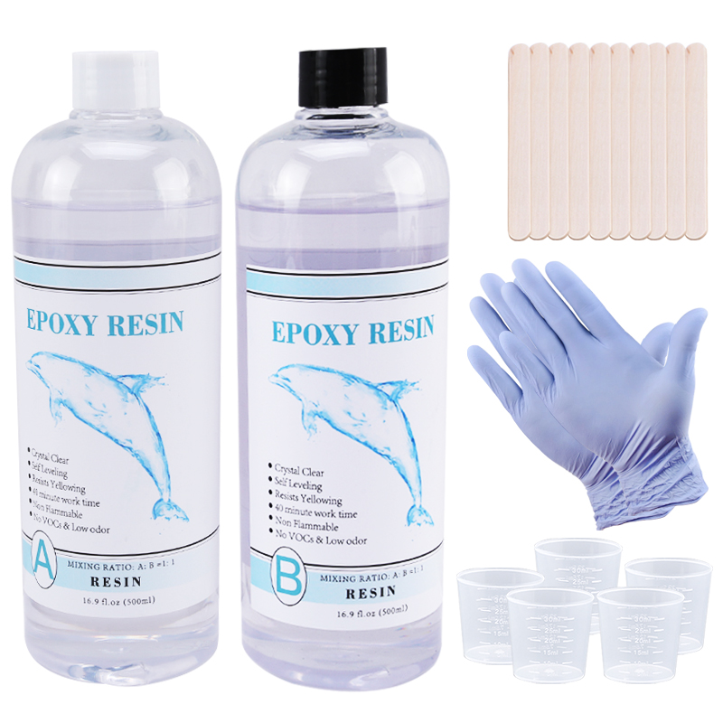 Soap Making Kit For Beginners - 1:1 クリアエポキシ樹脂クリスタルクリアアート樹脂エポキシ 2 パートエポキシ鋳造樹脂キット、計量カップ、スティック、シリコン手袋付き