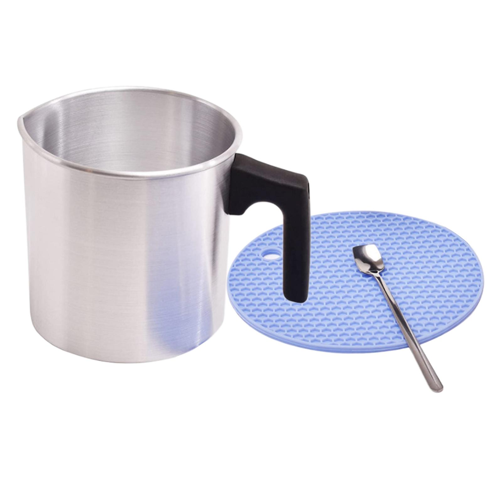 Soap Making Pot - メルティングポアリングポット ダブルボイラー ロングスプーン付き 石鹸鋳造用 泡立てジャグ 1.2L
