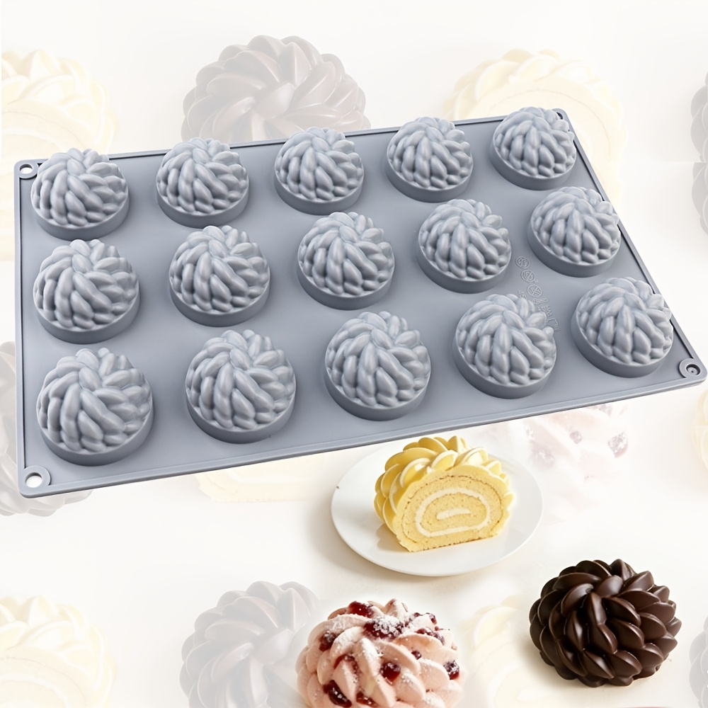 Soap Making Recipes - 1個のケーキ型 サンタアナフローラル - 花の形をしたムース型、ケーキ、ムース、デザート、キャンドル、石鹸、チョコレートを作ることができるベーキング型 - シリコン製の重ね花びらデザイン