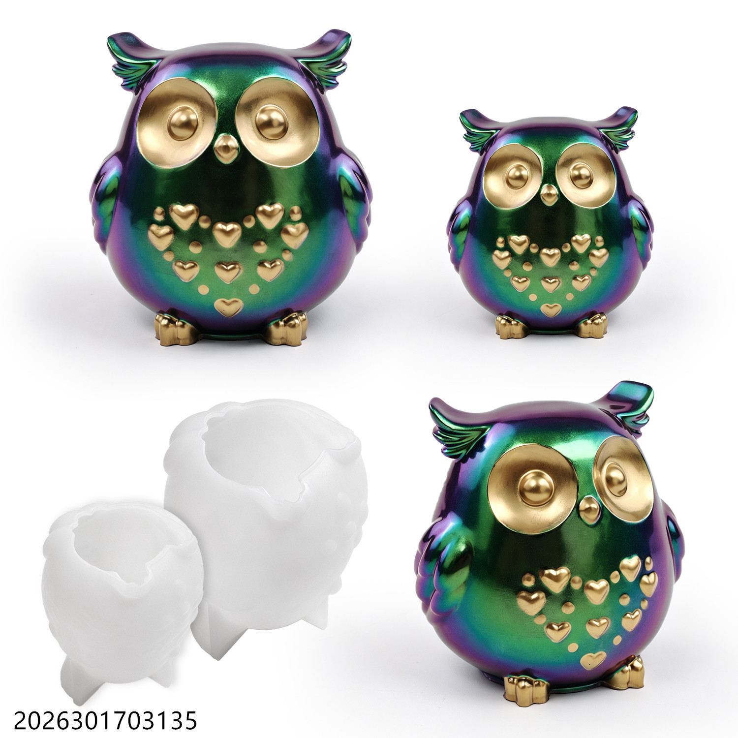Soap Making Silicone Molds - フクロウシリコンモールド 3D鳥型セット DIYエポキシ樹脂石膏セメント石鹸作り香り付きキャンドルホルダークラフトギフト用