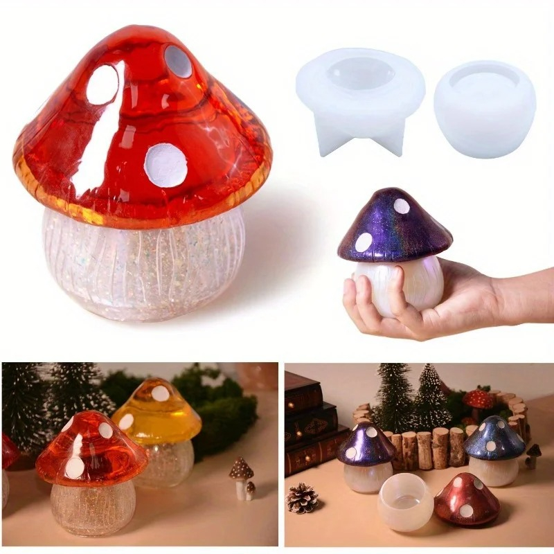 Soap Making Recipes - 1セット多用途キノコデザインシリコンモールド、樹脂エポキシ石鹸キャンドル石膏鋳造、DIYクラフトギフト作成、手作りモールド用