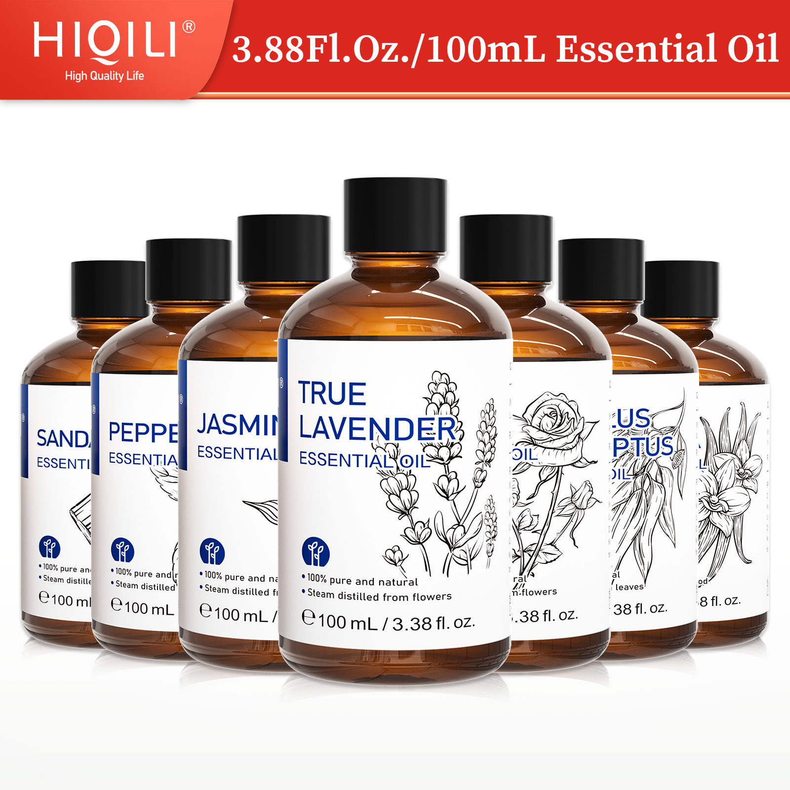 Soap Making Essential Oils - HIQILI 100% 天然、100mL エッセンシャルオイル、キャンドルや石鹸作りに使用、DIY フレグランス、家庭用ディフューザー、加湿器、誕生日プレゼントに最適