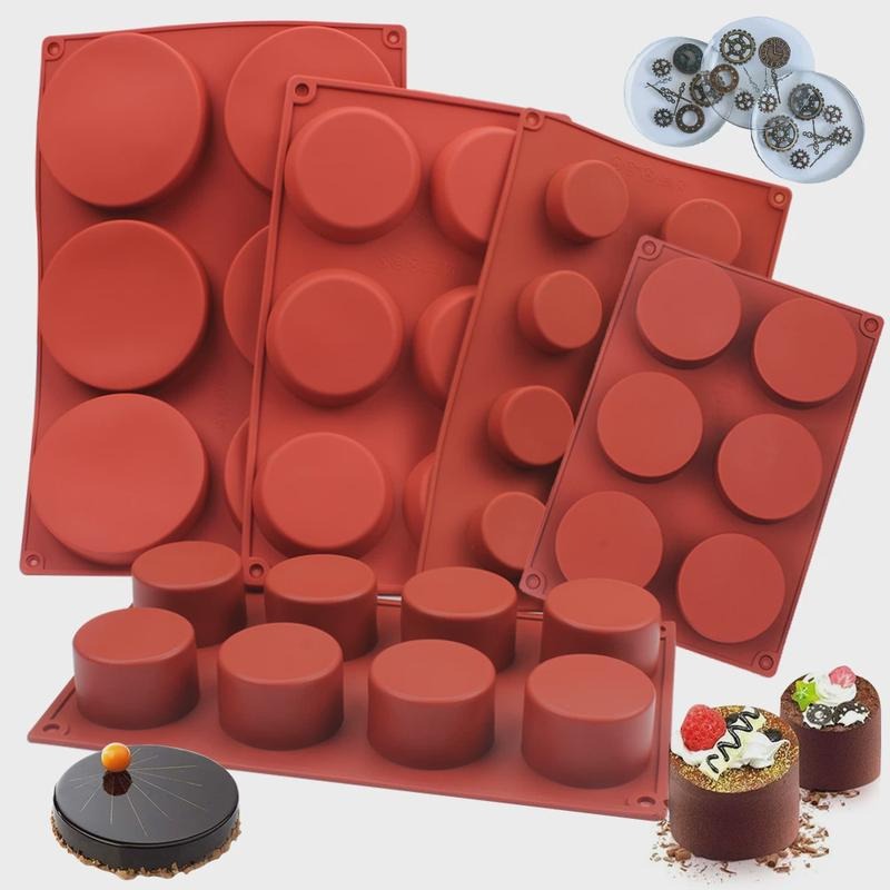 Soap Making Kit For Beginners - 丸型シリコンソープモールド DIY手作り石鹸作りツール シリコン型 チョコレートケーキ キャンドル用 簡単リリース＆再利用可能