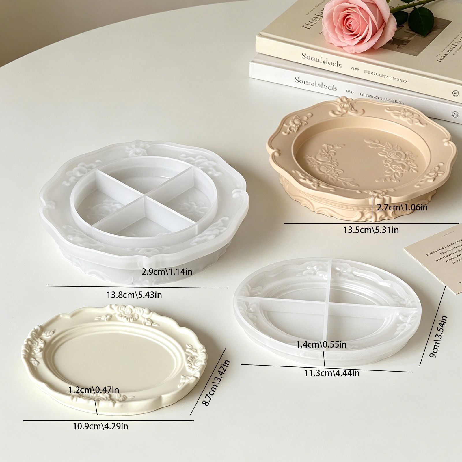 エレガントなヴィンテージバロックレースシリコンモールド、丸型 - Soap Making Silicone Molds のレビューと価格