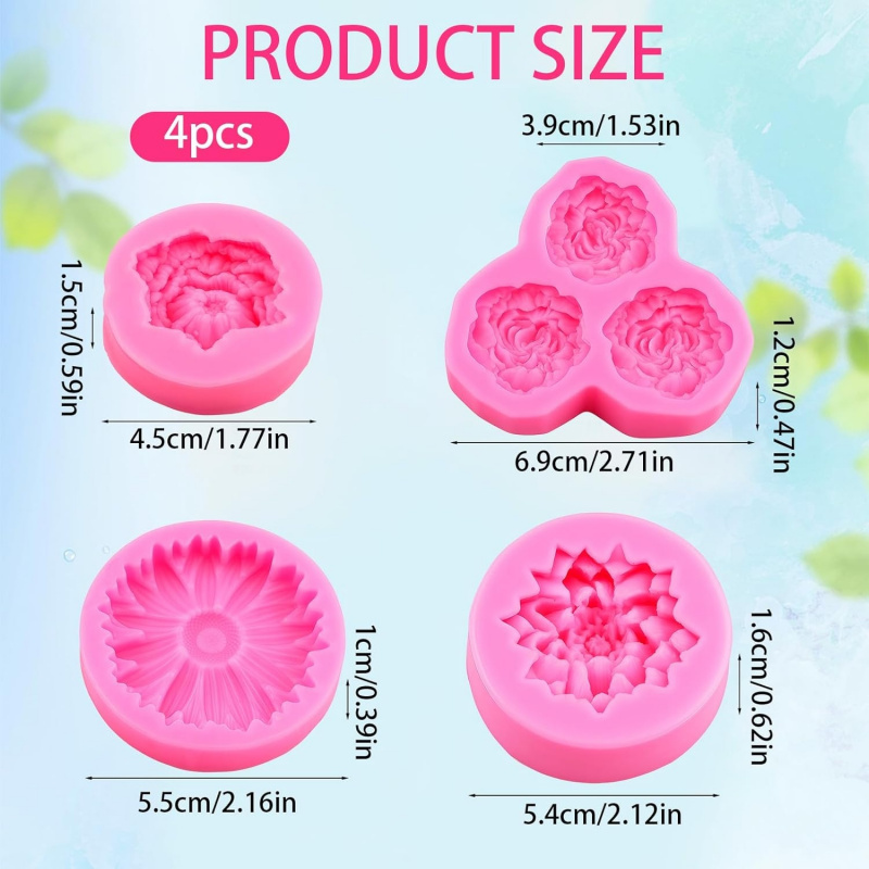 6穴3D花柄シリコンモールドセット（合計4Aモールド）、バラ - Soap Making Kit Amazon のレビューと価格