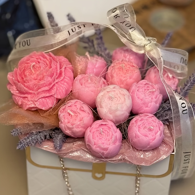 花柄のシリコンキャンドル型3セット、香り付きキャンドル、石鹸 - Soap Making Scents のレビューと価格