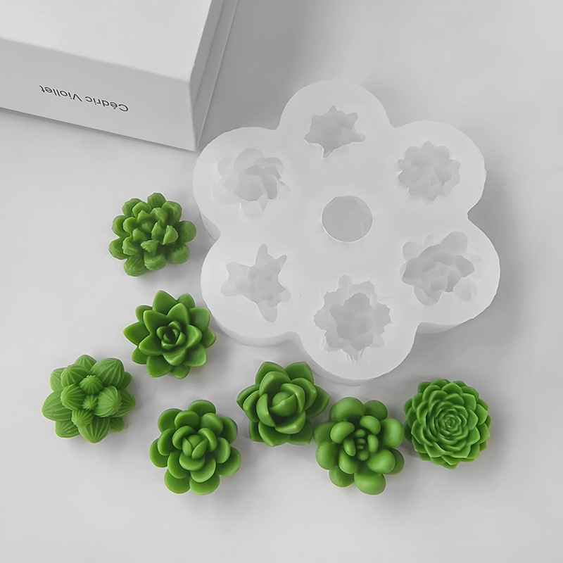 7 in 1 多肉植物サボテンシリコンモールド、DIY手作り - Soap Making Scents のレビューと価格