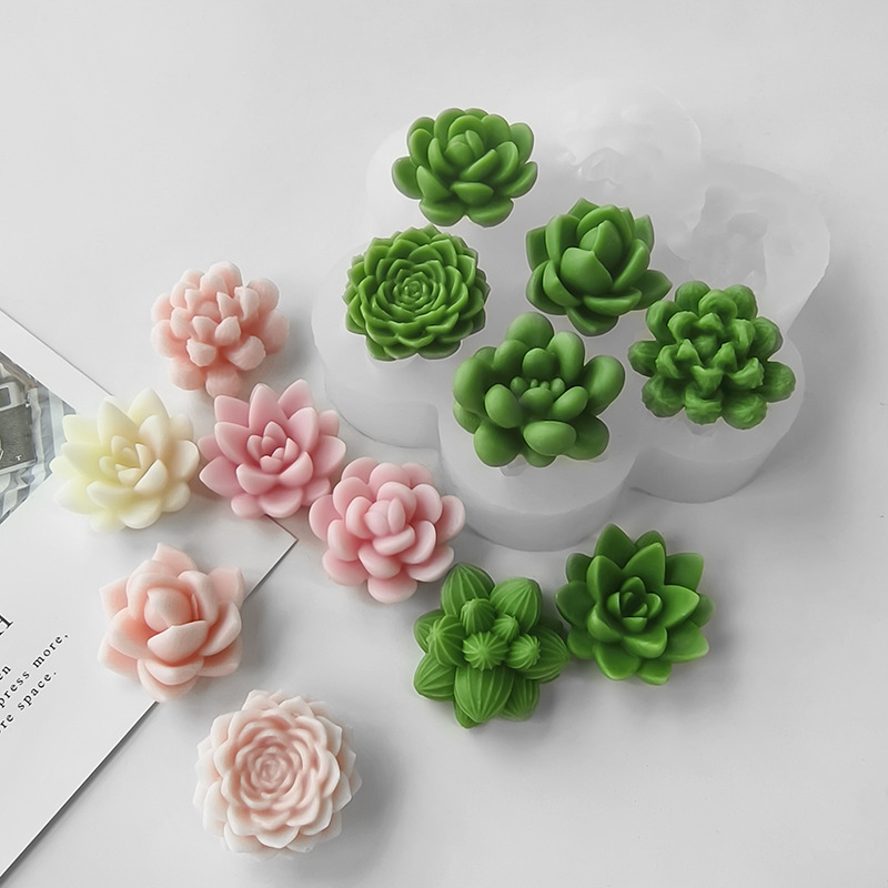 7 in 1 多肉植物サボテンシリコンモールド、DIY手作り - Soap Making Scents のレビューと価格