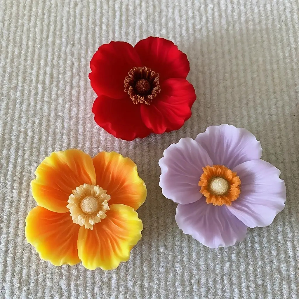 花の形をしたシリコンキャンドル型、石鹸、粘土、樹脂工芸品、家 - Soap Making Home のレビューと価格