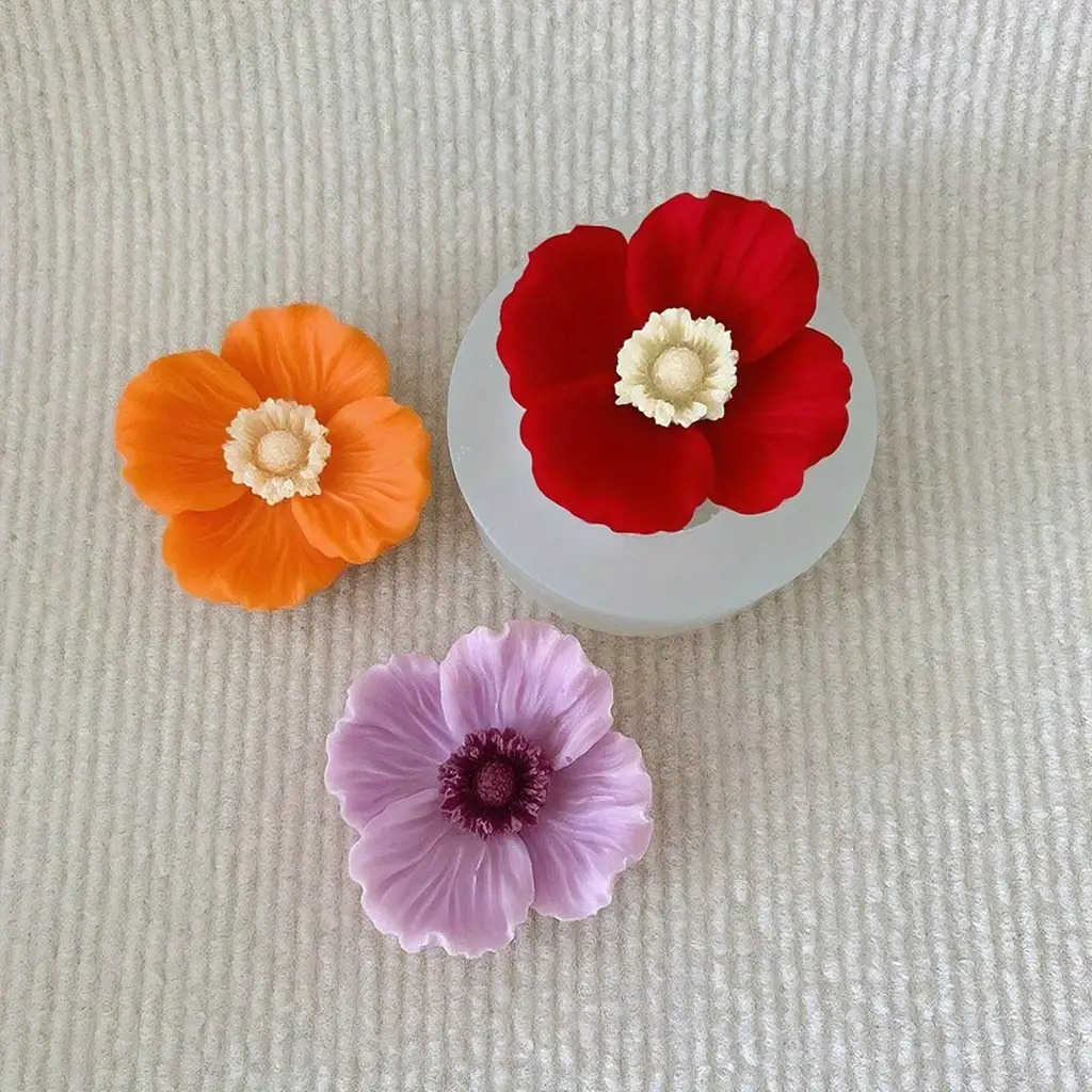 花の形をしたシリコンキャンドル型、石鹸、粘土、樹脂工芸品、家 - Soap Making Home のレビューと価格