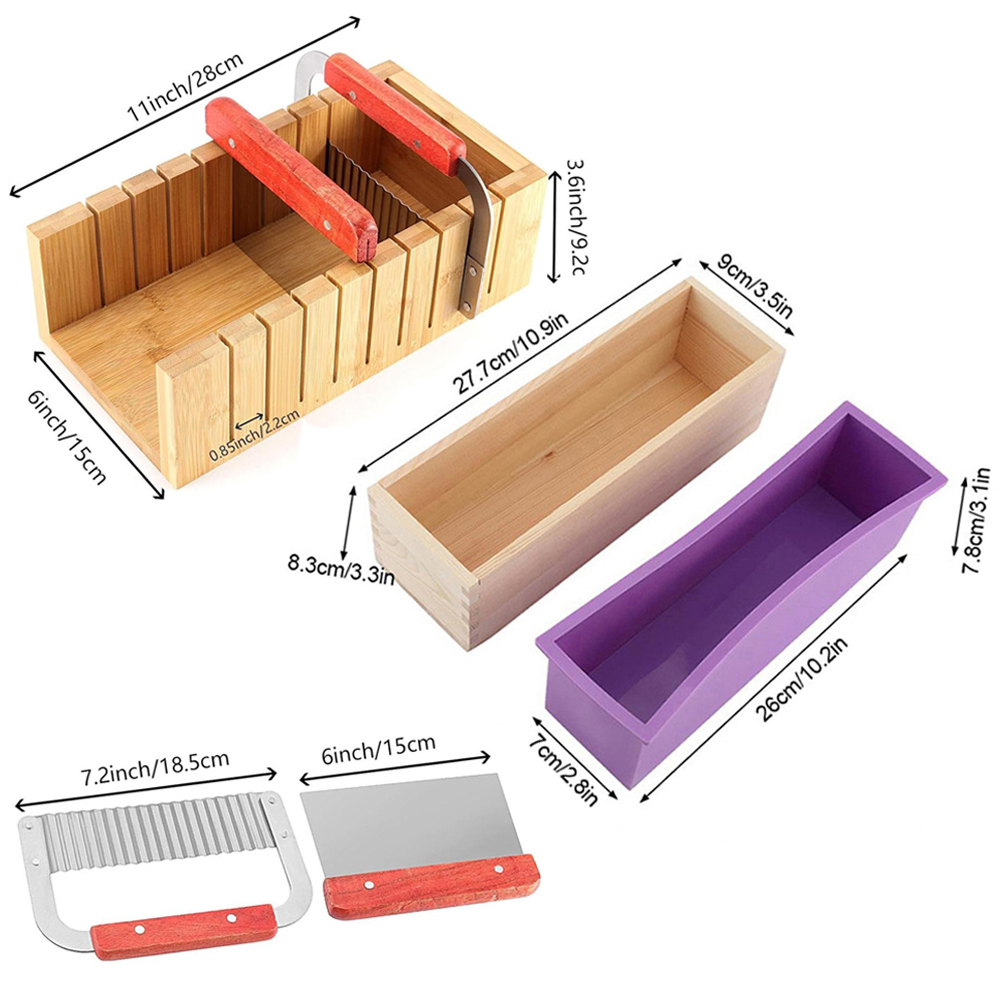 DIY 手作り石鹸作りキット 竹製カッティングボックスとシリ - Soap Making Kit For Beginners のレビューと価格