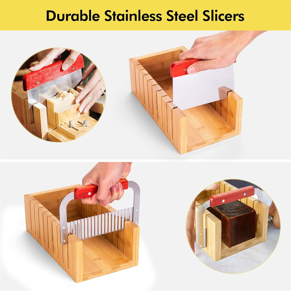 DIY 手作り石鹸作りキット 竹製カッティングボックスとシリ - Soap Making Kit For Beginners のレビューと価格