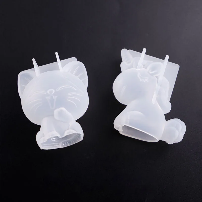 3D 幾何学的なシリコーンユニコーン猫鹿クマ型ソープキャンド - Soap Making Equipment のレビューと価格