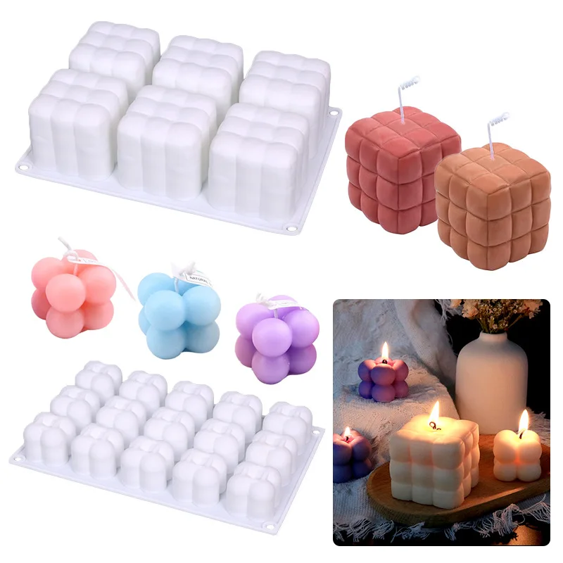 3D バブルキューブキャンドルシリコーン型セット DIY フ - Soap Making Kit Amazon のレビューと価格