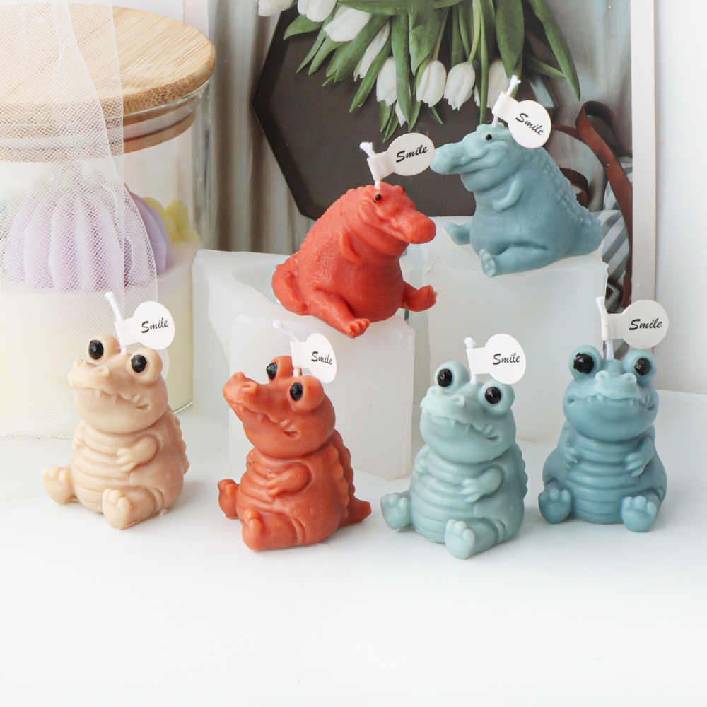 3Dかわいいワニキャンドルシリコンモールド愛らしい笑顔アリゲ - Soap Making Home のレビューと価格