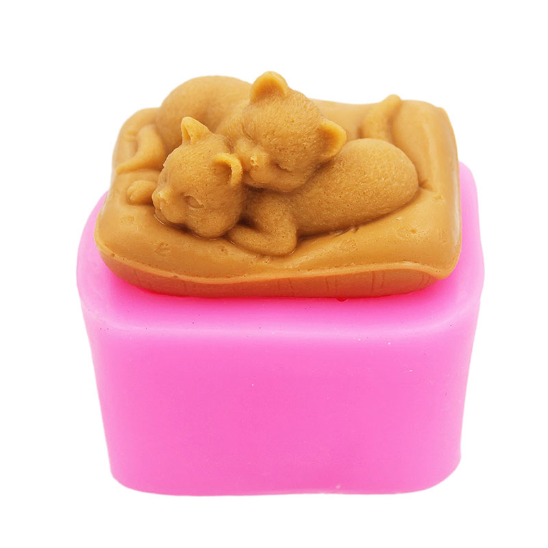 ノンスティックシリコーン猫型 3Dシリコーン石鹸金型diyク - Soap Making Art のレビューと価格