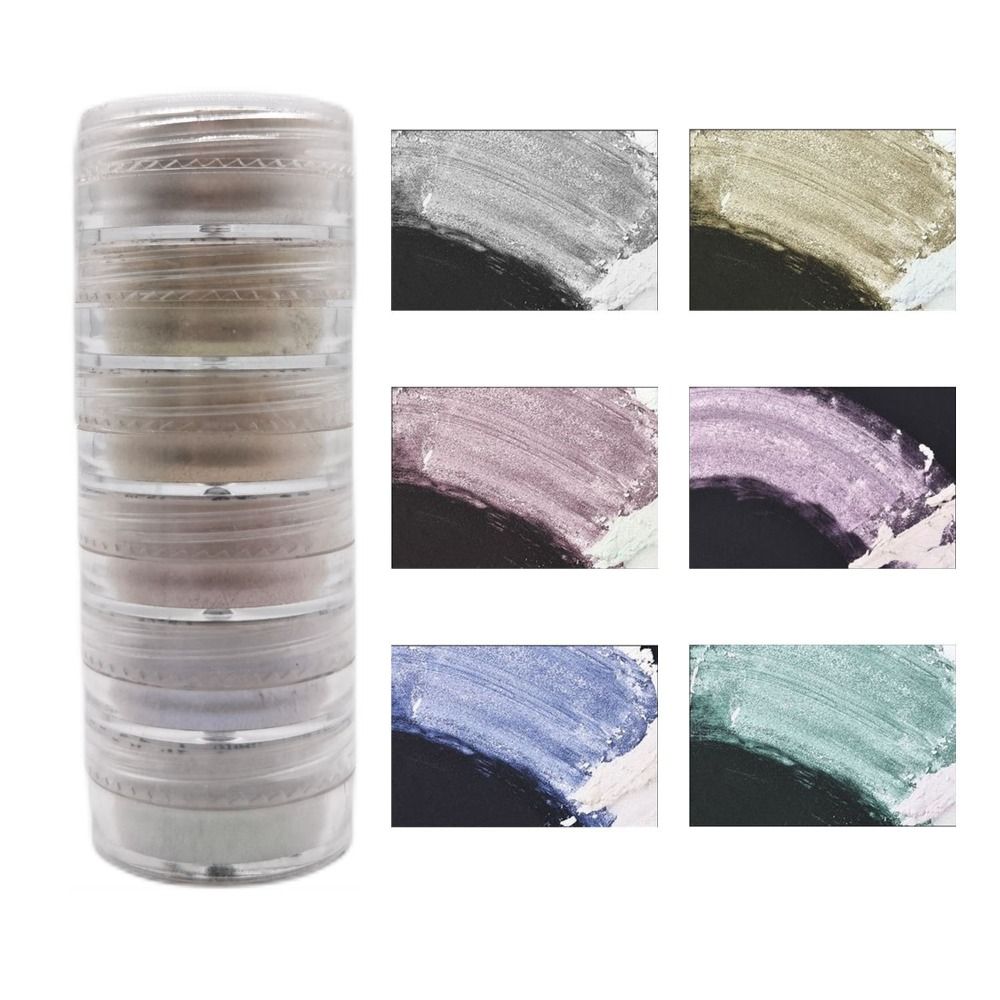 6 色/セットグリッターマイカパウダー新しいネイルアート真珠 - Soap Making Art のレビューと価格