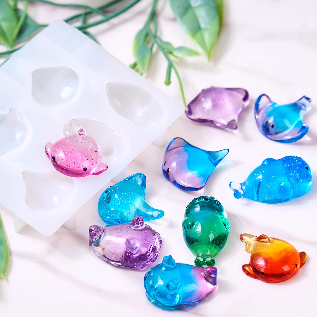 3Dヒーリング可愛いマンタ鯨シリコンモールドDIYキーホルダ - Soap Making Silicone Molds のレビューと価格