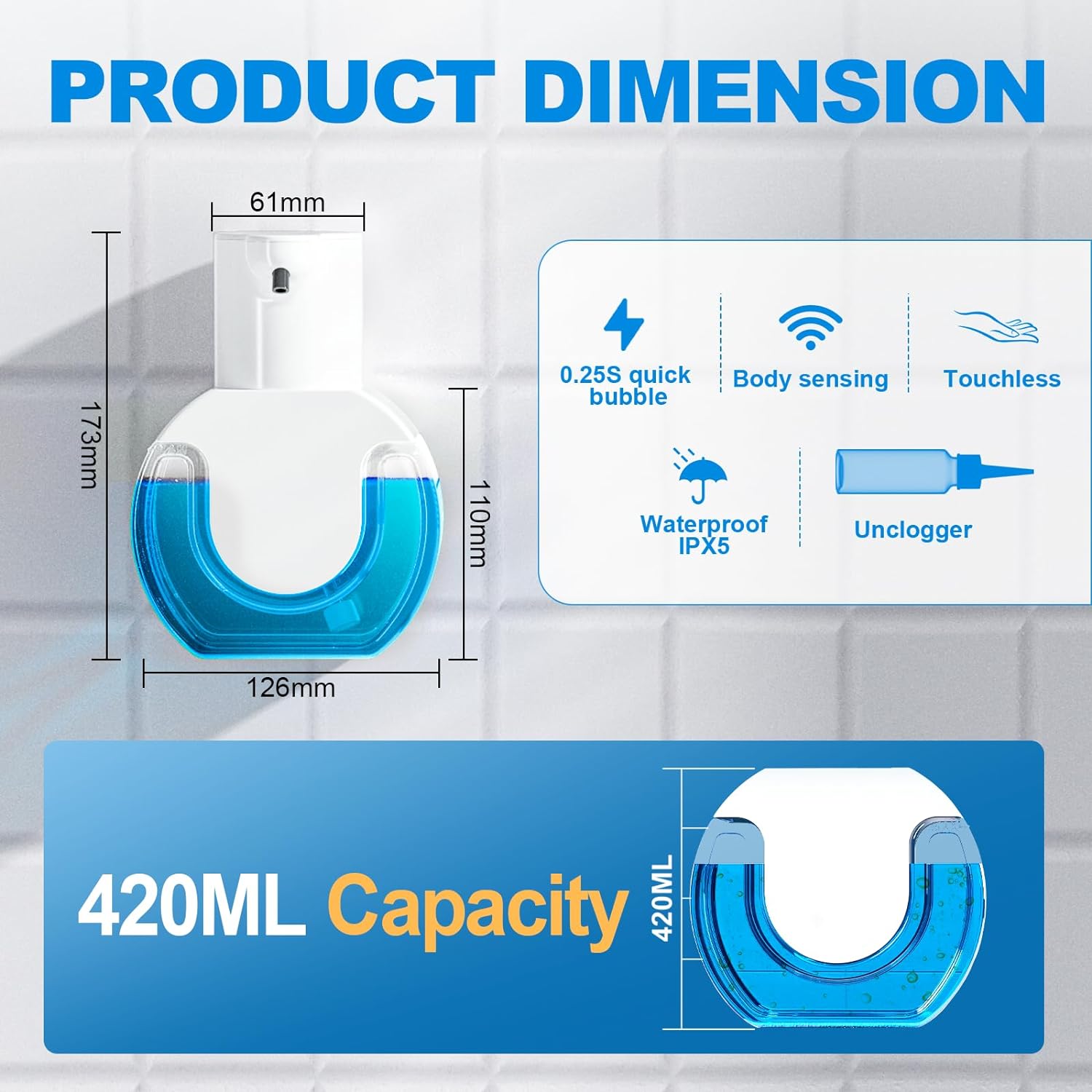420ML 大容量タッチレスデスクトップまたは壁掛け式 IP - Soap Making Foam のレビューと価格