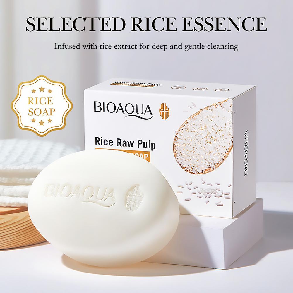 BIOAQUA 白米生パルプ洗顔石鹸 フェイスウォッシュフォ - Soap Making Essential Oils のレビューと価格