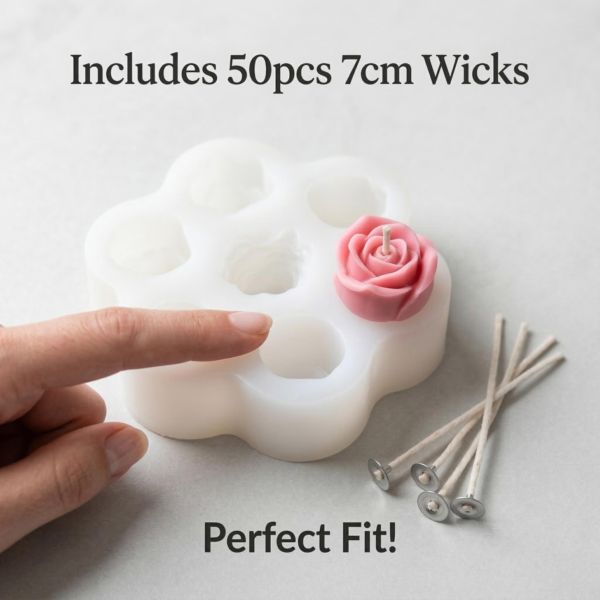 3Dローズフラワーシリコンキャンドルモールドセット、50個の - Soap Making Kit Amazon のレビューと価格