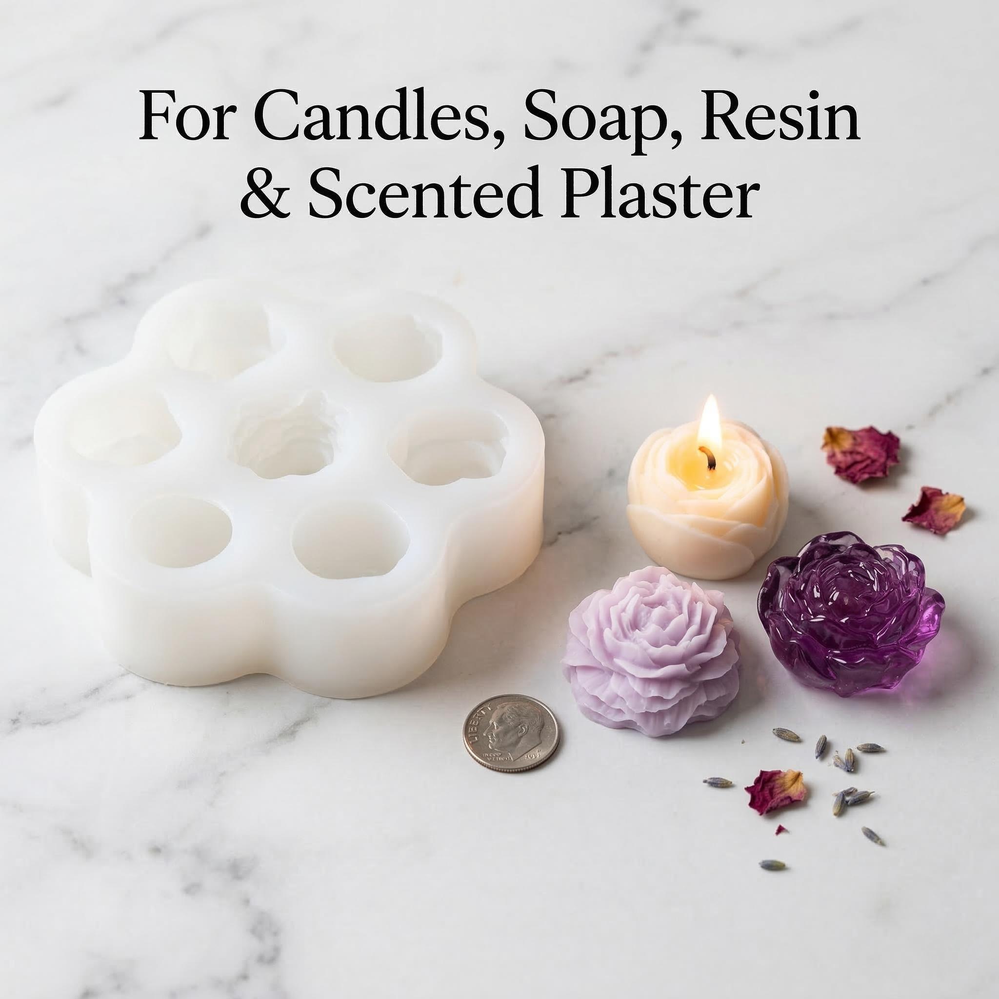 3Dローズフラワーシリコンキャンドルモールドセット、50個の - Soap Making Kit Amazon のレビューと価格