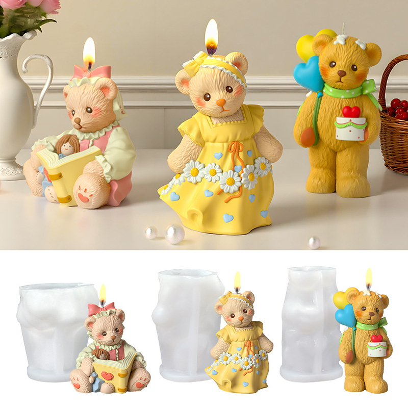 3Dキュートなクマの樹脂型、キャンドル、石鹸作り用シリコンフ - Soap Making Art のレビューと価格