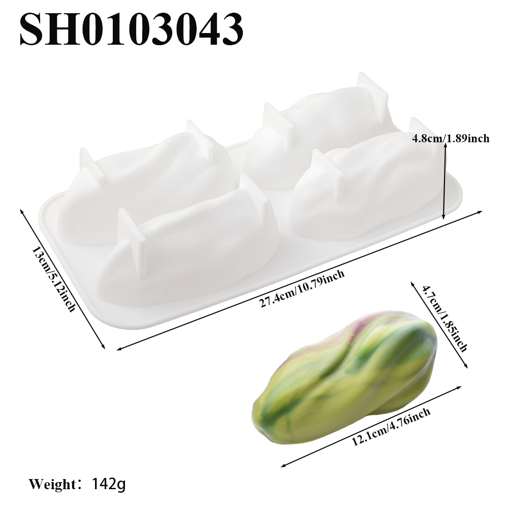 4または9セルのピスタチオデザインシリコン製ベーキングモール - Soap Making Equipment のレビューと価格