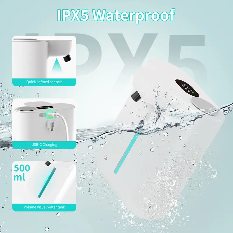 500ML大容量9段階調整可能フォーム/液体IPX5防水電動 - Soap Making Foam のレビューと価格