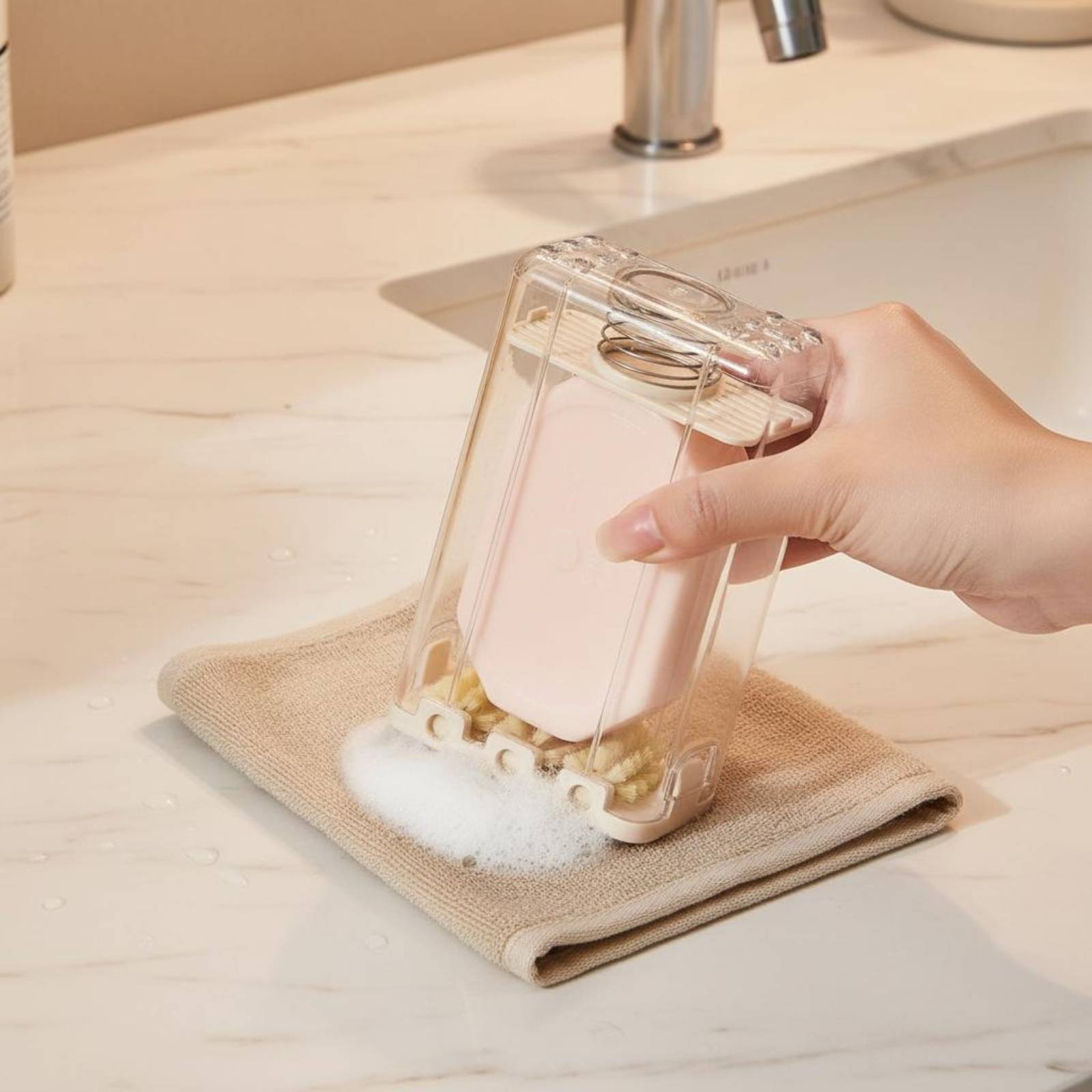 ブラシ付き石鹸置き、泡立ちやすい柔軟な石鹸置き、バスルームア - Quick Soap Making のレビューと価格