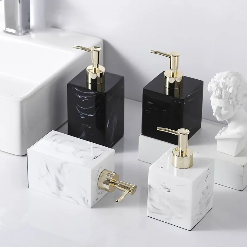 ホテルハンドサニタイザーボトル大理石の正方形樹脂ソープディス - Soap Making Pot のレビューと価格