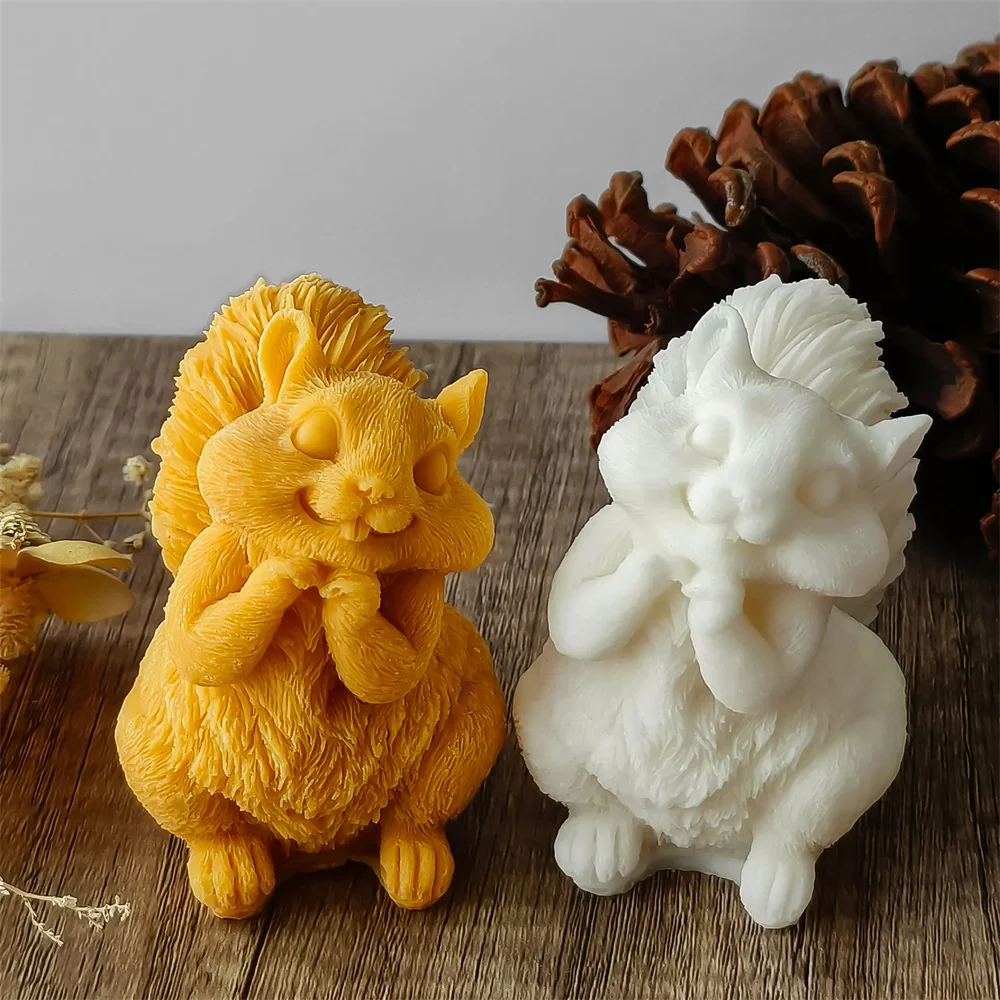 かわいいリスのキャンドルシリコンモールド 3D 松ぼっくり型 - Soap Making Scents のレビューと価格