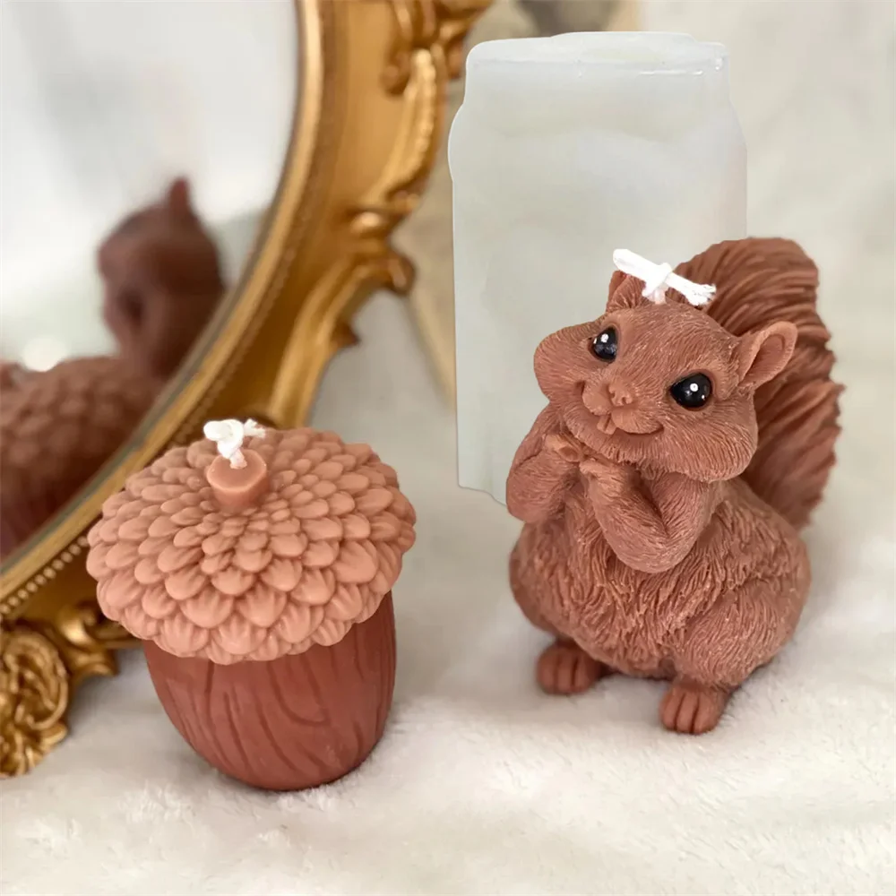 かわいいリスのキャンドルシリコンモールド 3D 松ぼっくり型 - Soap Making Scents のレビューと価格