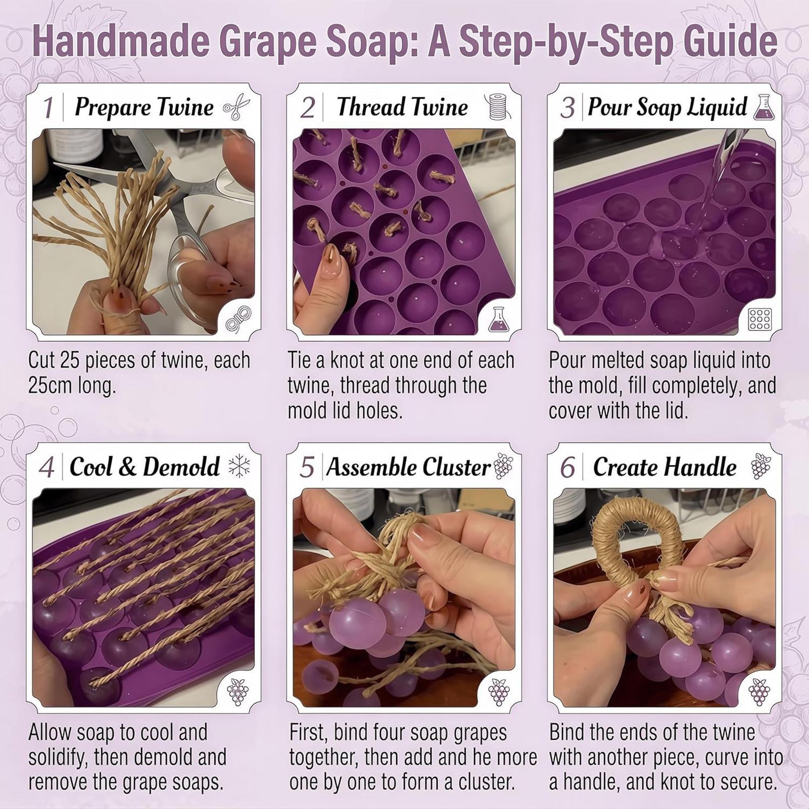 初心者向け石鹸型作りキット グレープ型シリコンモールド ジュ - Soap Making Kit For Beginners のレビューと価格