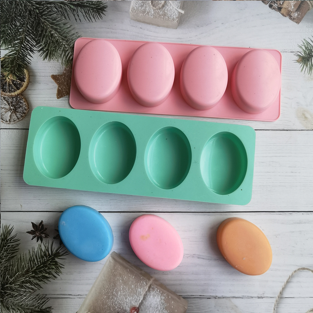 4 キャビティオーバル手作り石鹸シリコーン型 DIY ジオメ - Soap Making Art のレビューと価格