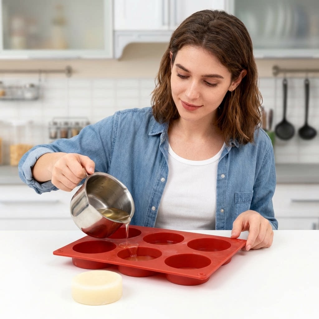 丸型シリコンソープモールド DIY手作り石鹸作りツール シリ - Soap Making Kit For Beginners のレビューと価格