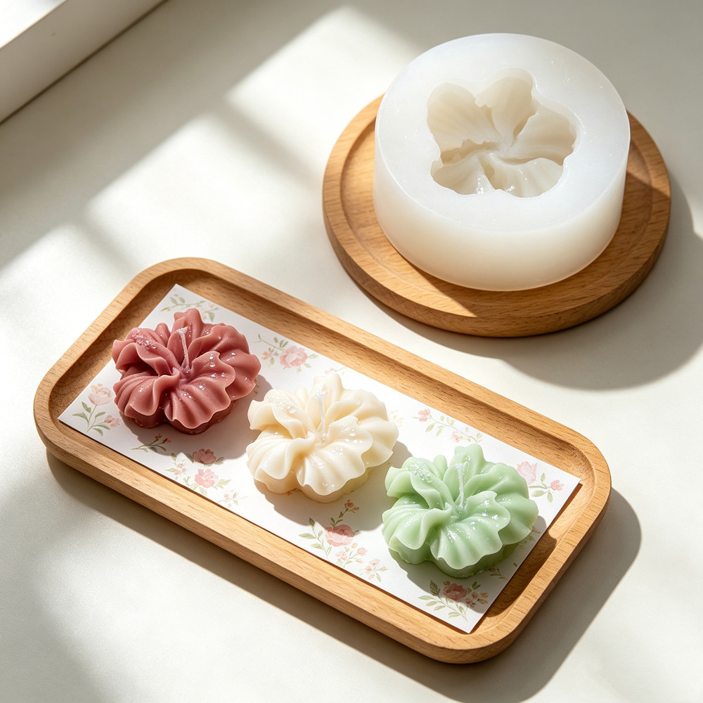 2個入りハイビスカスフラワーキャンドルモールド、ポリマークレ - Soap Making Kit Amazon のレビューと価格